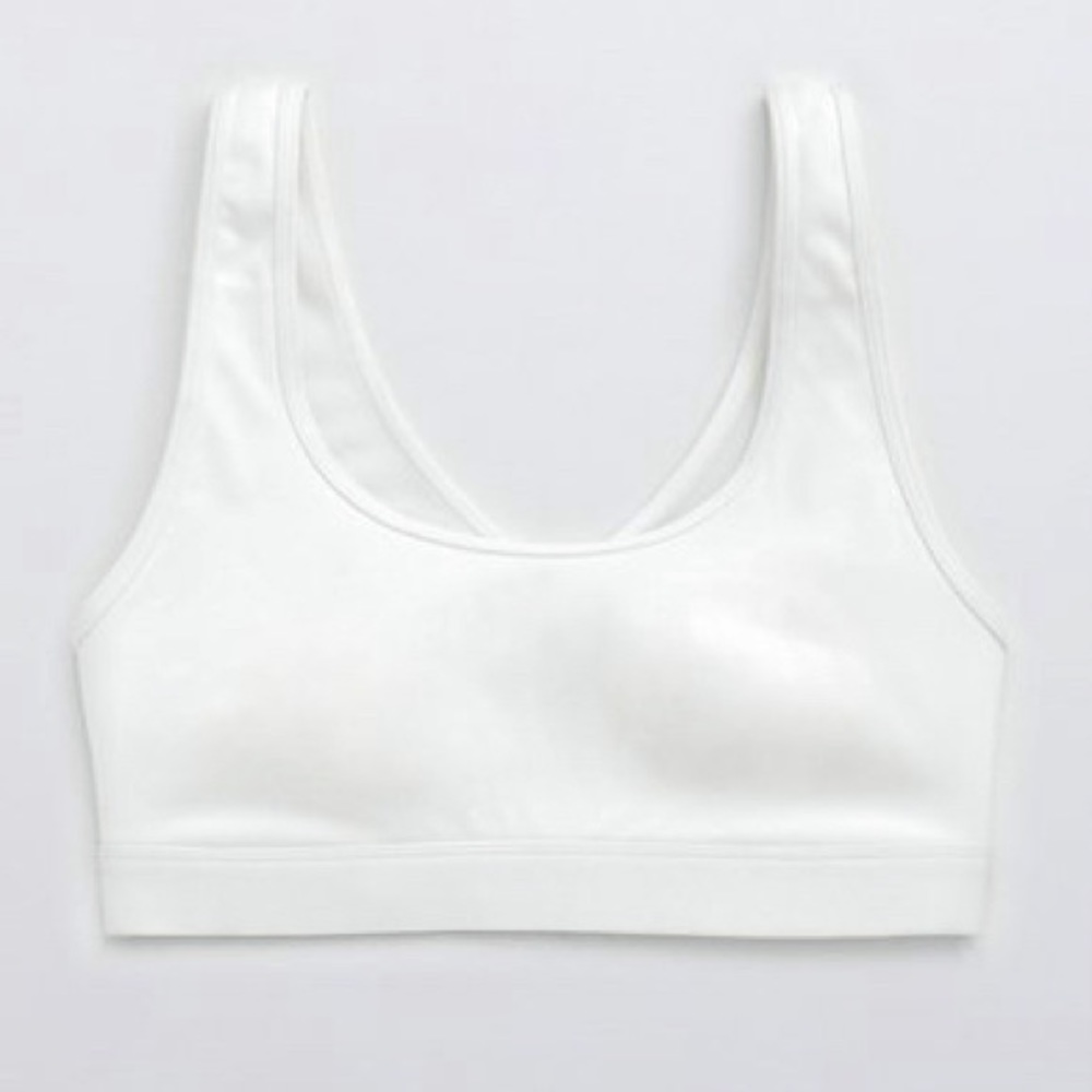 Aerie Cross Back White Sports Bra - Size Large
